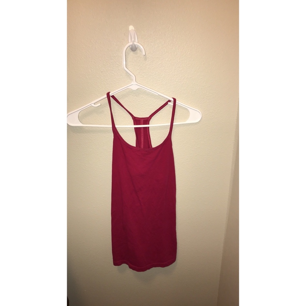 Pink razor back tank top